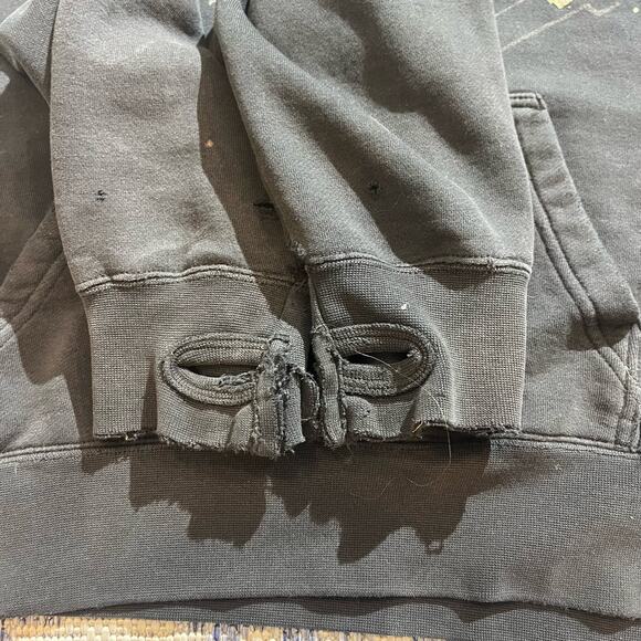 VTG Y2K Element Skater Black Graphic AOP Hoodie Faded and Distressed SZ M - Picture 4 of 6